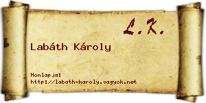 Labáth Károly névjegykártya
