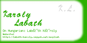 karoly labath business card